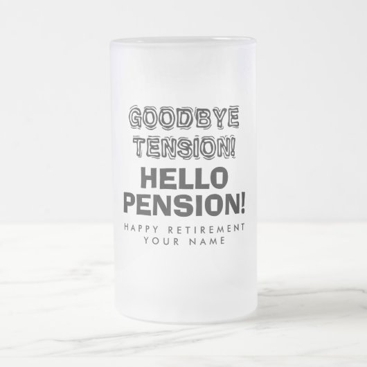 Gobye Spannung hallo Pension glücklicher Rentenspa Mattglas Bierglas (Mittel)