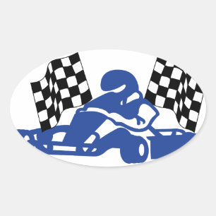 GoCart, das Flaggen läuft Ovaler Aufkleber