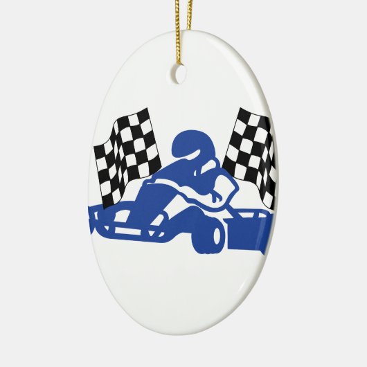GoCart Racing Flags Keramik Ornament (Links)