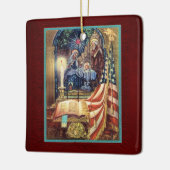 God and Country Patriotic Christmas Keramikornament (Links)