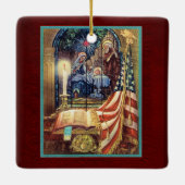 God and Country Patriotic Christmas Keramikornament (Rückseite)