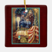 God and Country Patriotic Christmas Keramikornament (Vorderseite)