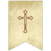 God Bless 7 Letters Brown Parchment Confirmation Wimpelkette (Erste Fahne)