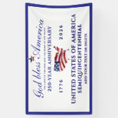 God Bless America 250 Semiquincentennial Blue Banner (Vertikal)