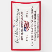 God Bless America 250 Semiquincentennial Red Banner (Vertikal)
