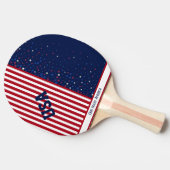 God Bless America 4. Juli Patriotic USA Stars Tischtennis Schläger (Seitenansicht)