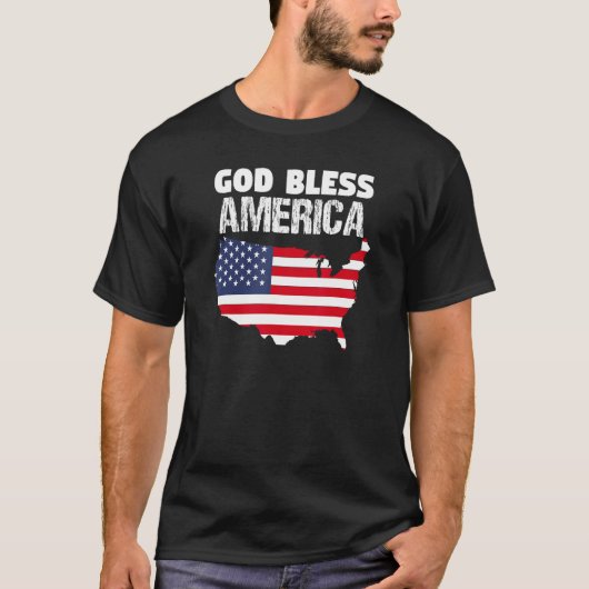 God Bless America 4th Of July T-Shirt (Vorderseite)