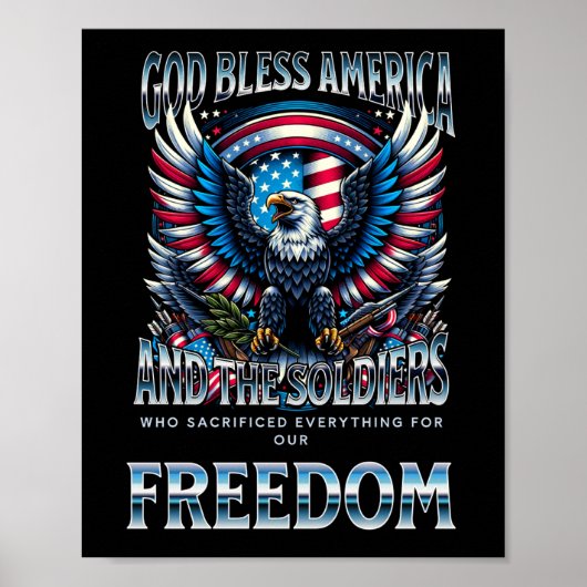 God Bless America and the Soldiers Poster (Vorne)