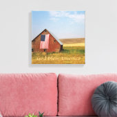 GOD BLESS AMERICA BARN FLAG UND FELDER LEINWANDDRUCK (Insitu (Wohnzimmer))
