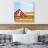 GOD BLESS AMERICA BARN FLAG UND FELDER LEINWANDDRUCK (Insitu (Schlafzimmer))