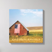 GOD BLESS AMERICA BARN FLAG UND FELDER LEINWANDDRUCK (Vorderseite)