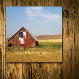 GOD BLESS AMERICA BARN FLAG UND FELDER LEINWANDDRUCK