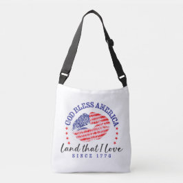 God Bless America - Crossbody Tote Bag Tragetaschen Mit Langen Trägern