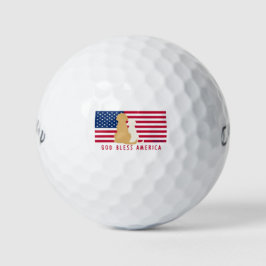 God Bless America Dog Golf Balls Set Golfball