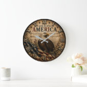 God Bless America Eagle Große Wanduhr (Zuhause)