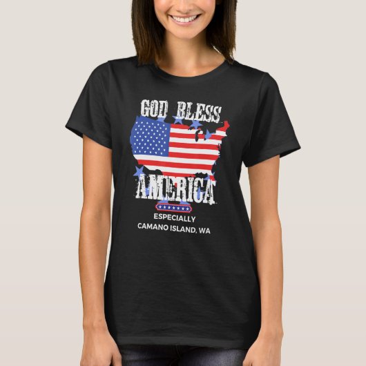God Bless America Especially Camano Island WA US S T-Shirt (Vorderseite)
