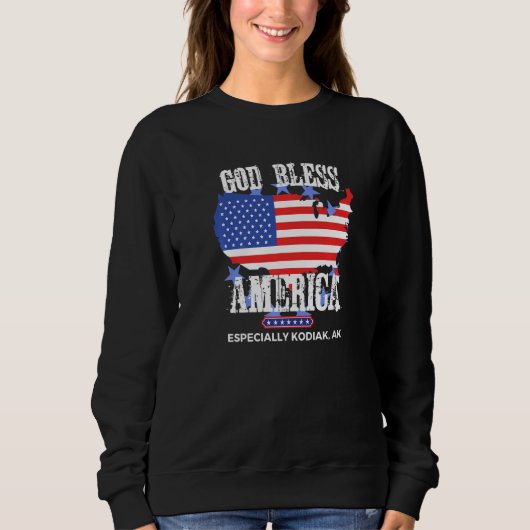 God Bless America Especially Kodiak AK US State De Sweatshirt (Vorderseite)