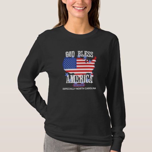 God Bless America Especially North-Carolina US Sta T-Shirt (Vorderseite)