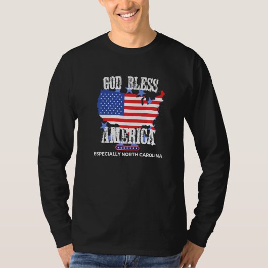 God Bless America Especially North-Carolina US Sta T-Shirt (Vorderseite)