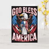 God Bless America Flag Jesus Christian Eagle Patri Karte (Gelbe Blume)