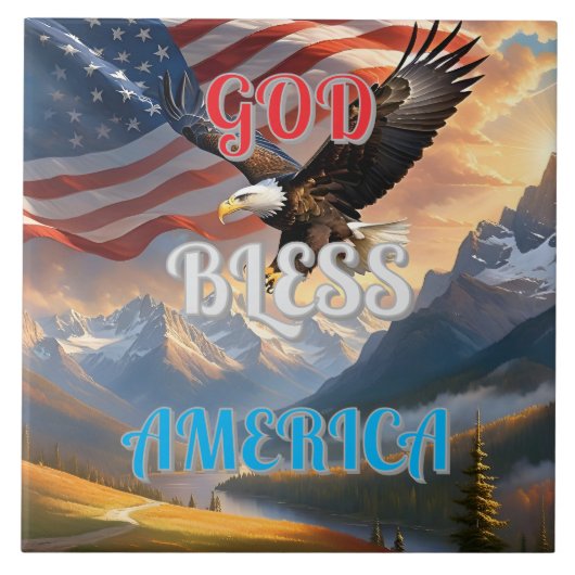 GOD BLESS AMERICA FLIESE (Vorderseite)