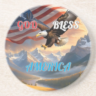 GOD BLESS AMERICA GETRÄNKEUNTERSETZER
