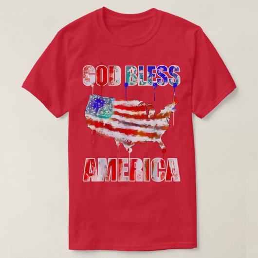 God Bless America Graffiti style American Art T-Shirt (Design vorne)