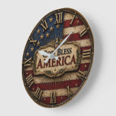 God Bless America Große Wanduhr (Winkel)