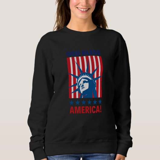 God Bless America Happy 4th of July Patriotic USA Sweatshirt (Vorderseite)
