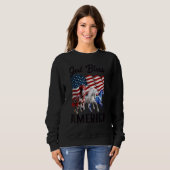 God Bless America Horses Flag Fourth Of July Sweatshirt (Vorne ganz)