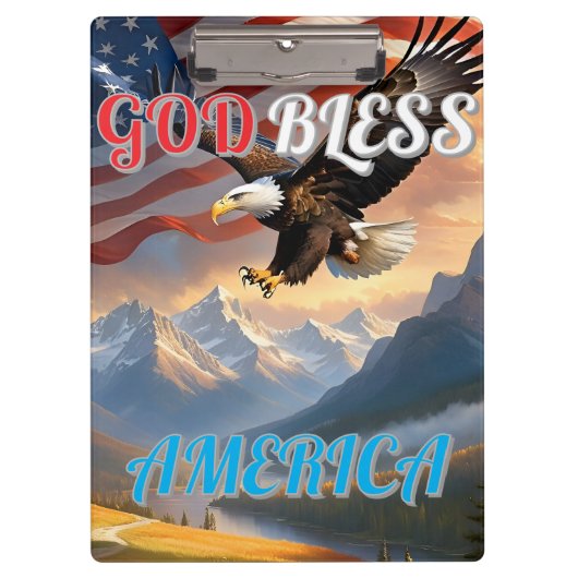 GOD BLESS AMERICA KLEMMBRETT (Vorderseite)