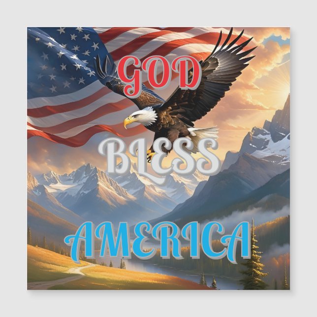 GOD BLESS AMERICA MAGNETKARTE (Vorderseite)