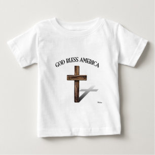 GOD BLESS AMERICA mit robustem Kreuz Baby T-shirt