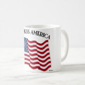 GOD BLESS AMERICA mit US-Flagge Kaffeetasse (VorderseiteRechts)