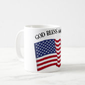 GOD BLESS AMERICA mit US-Flagge Kaffeetasse (Vorderseite Links)