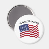 GOD BLESS AMERICA mit US-Flagge Magnet (Vorderseite/Rückseite)