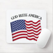 GOD BLESS AMERICA mit US-Flagge Mousepad (Mit Mouse)
