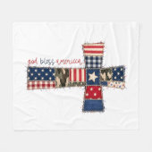 God Bless America Patchwork Kreuz Fleecedecke (Vorderseite (Horizontal))