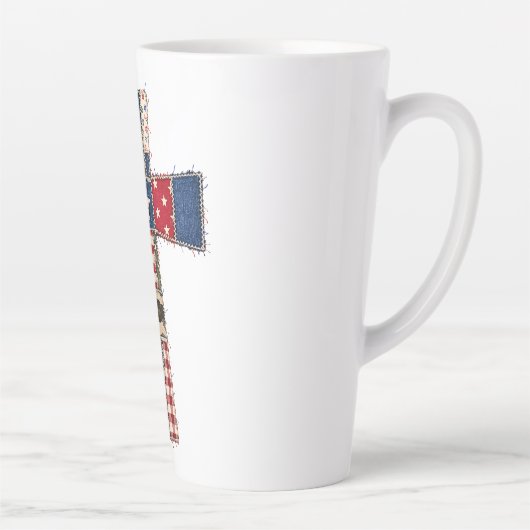 God Bless America Patchwork Kreuz Milchtasse (Rechts)