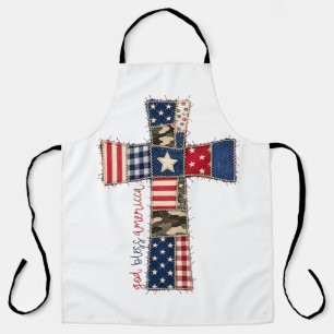 God Bless America Patchwork Kreuz Schürze