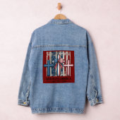 God Bless America Patriotic Cross Denim Jacket Jeansjacke (Hangar)