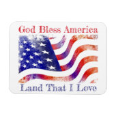 God Bless America Patriotic Flexible Foto Magnet (Horizontal)
