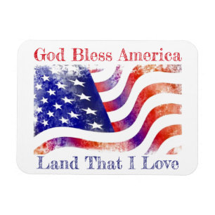 God Bless America Patriotic Flexible Foto Magnet