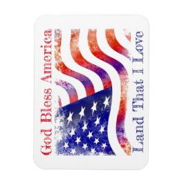 God Bless America Patriotic Flexible Foto Magnet