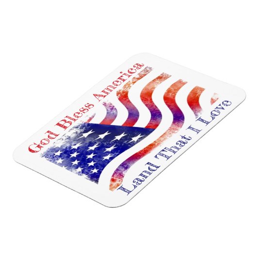 God Bless America Patriotic Flexible Foto Magnet (Linke Seite)