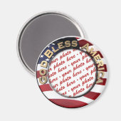 God Bless America Patriotic Foto Frame Magnet (Vorderseite/Rückseite)