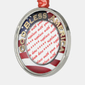 God Bless America Patriotic Foto Frame Ornament Aus Metall (Links)