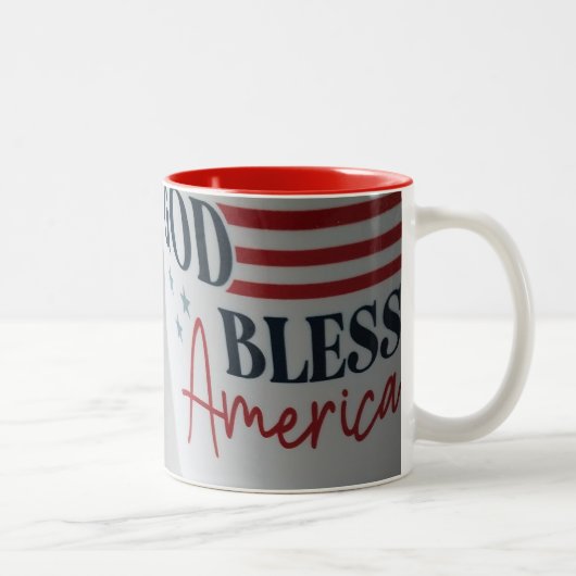 God Bless America patriotic mug Zweifarbige Tasse (Rechts)