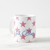 God Bless America Patriotic Red White Blue Tasse (Vorderseite Links)