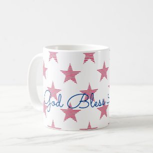 God Bless America Patriotic Red White Blue Tasse